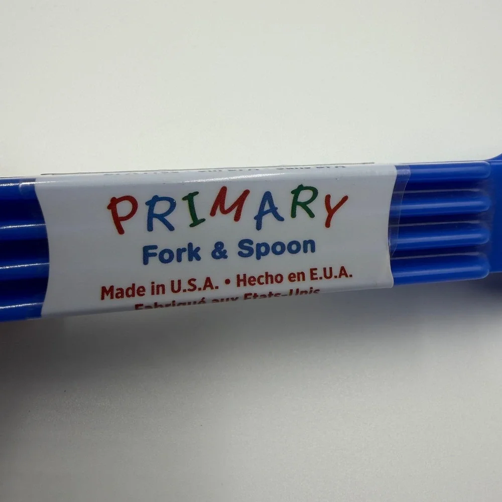 Arrow Home Products Primary Fork & Spoon Blue Plastic Utensils Set BPA Free USA